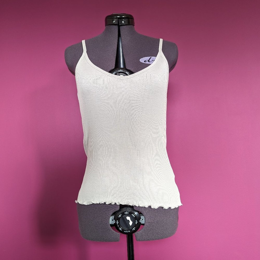 H&M Ribbed Silk-blend Tank Top in Silvery Grey XS BNWT